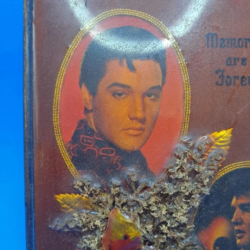 Elvis Presley Plaque Wall Art 3D Floral Memories Are Forever 7x5‎ Vintage Decor